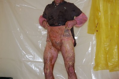 Pulling my gunge filled plastic pants. .jpg